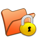 folder, orange, locked