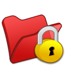 folder, locked, red