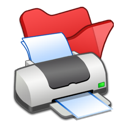 folder, printer, red