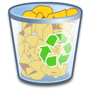 bin, full, recycle