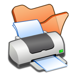 folder, orange, printer 