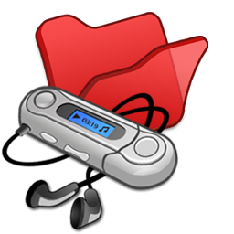Folder, mymusic, red icon - Free download on Iconfinder