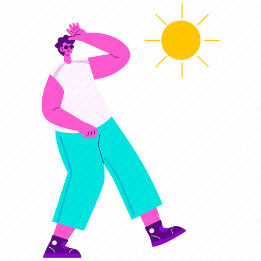 Sunny, sun, summer, holiday, man, weather, forecast illustration - Download on Iconfinder