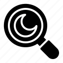 search, magnifying, glass, loupe, find, muslim, crescent, moon, islam, mosque