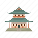 asia, buddhist, building, cartoon, china, pagoda, temple