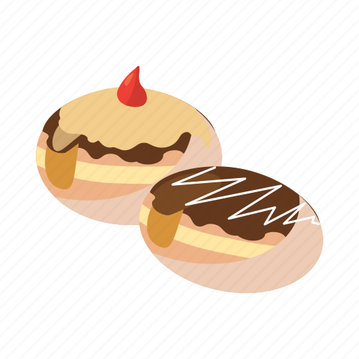 Cartoon, donut, doughnut, food, hanukkah, holiday, two icon - Download on Iconfinder