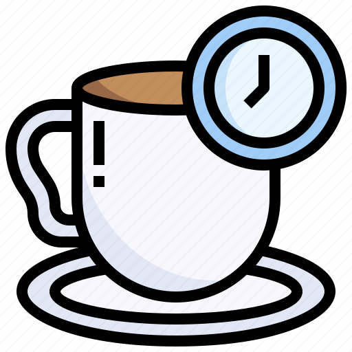 Coffee, break, beverage, time, clock, drink icon - Download on Iconfinder