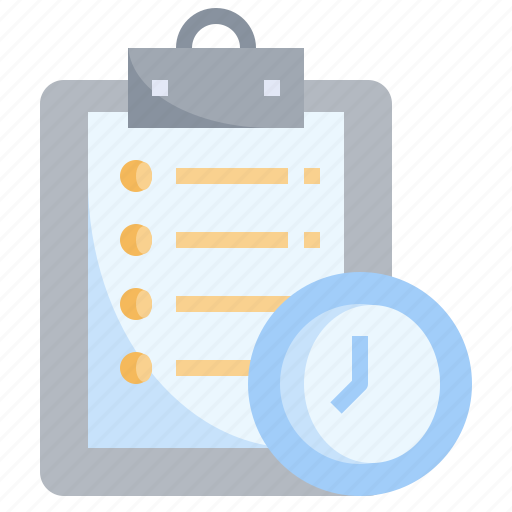 Clipboard, criteria, plan, timetable, clock icon - Download on Iconfinder
