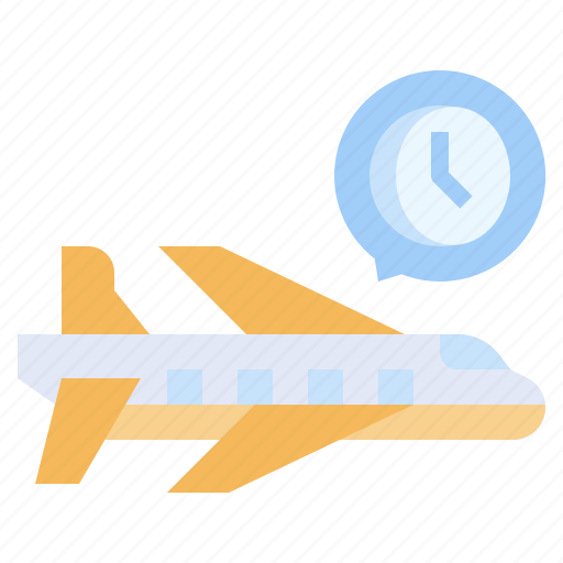 Flght, time, transportation, airplane, clock icon - Download on Iconfinder