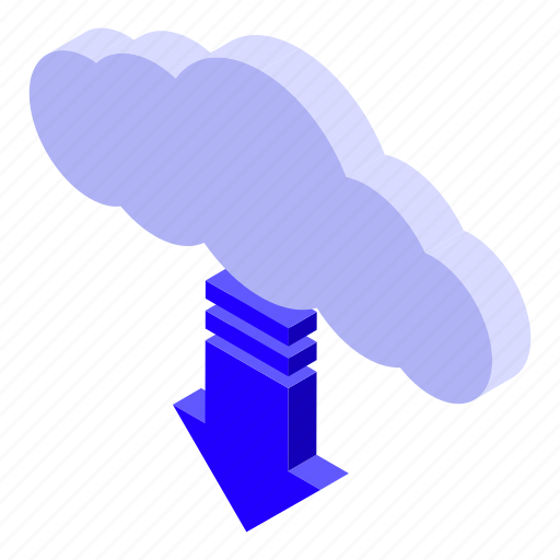 Data, cloud, remote, access, isometric icon - Download on Iconfinder