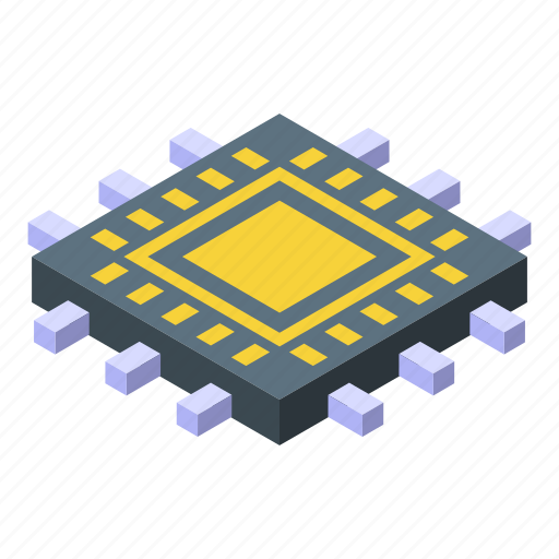 Processor, remote, access, isometric icon - Download on Iconfinder