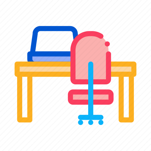 Chair, consultation, freelance, job, online, table, workplace icon - Download on Iconfinder