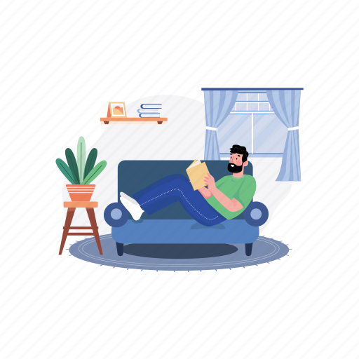 Relaxing, remotely, meeting, quarantine, assistance, social distancing, consultation illustration - Download on Iconfinder