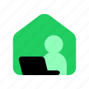 remote, work, home, house, office, person, computer