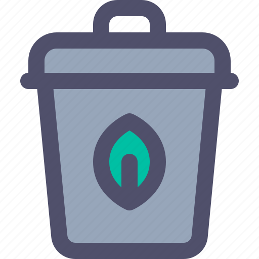 Trash, garbage, leaf, organic, ecology icon - Download on Iconfinder