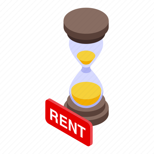 Hourglass, rent, isometric icon - Download on Iconfinder