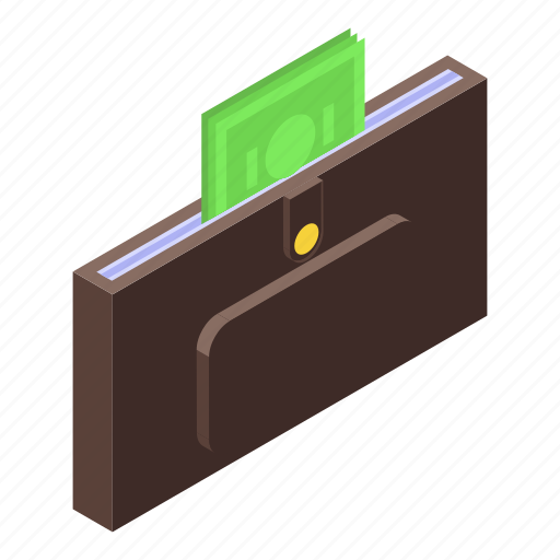 Rent, money, wallet, isometric icon - Download on Iconfinder