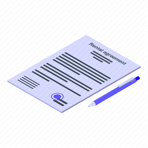 Rental, agreement, isometric icon - Download on Iconfinder