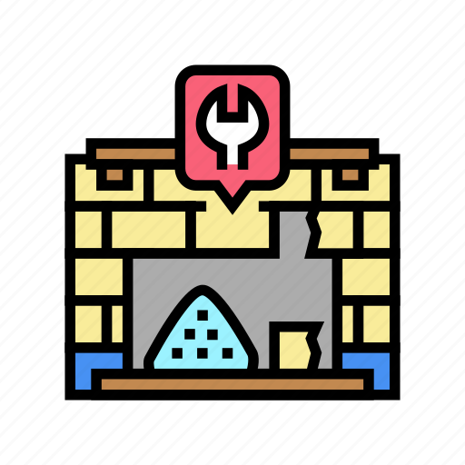 Fireplace, repair, furniture, building, door, bath icon - Download on Iconfinder