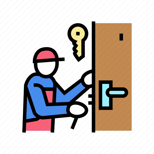 Locksmith, repairing, repair, furniture, building, door icon - Download on Iconfinder