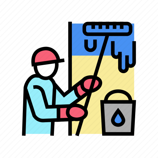 Painter, painting, wall, repair, furniture, building icon - Download on Iconfinder
