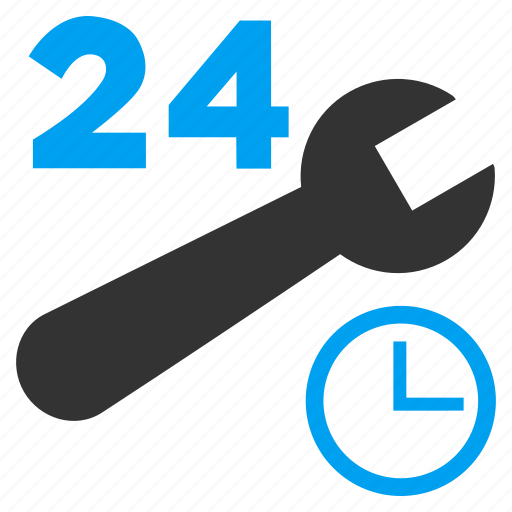 24 hours, business, clock settings, nonstop, repair tools, service time, work schedule icon - Download on Iconfinder