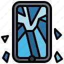 cracked, screen, display, mobile, phone, smartphone 