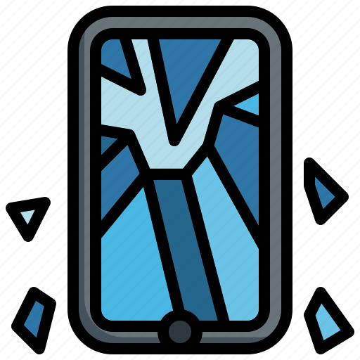 Cracked, screen, display, mobile, phone, smartphone icon - Download on Iconfinder