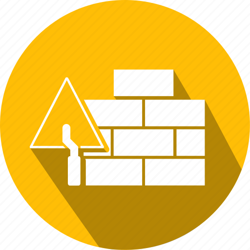 Brick, brick wall, building, flat, trowel, wall icon - Download on Iconfinder