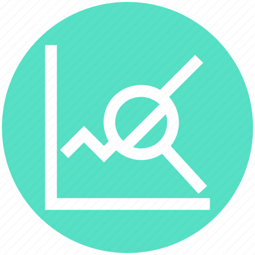 Analytics, chart, diagram, financial report, magnifier, searching, statistics icon - Download on Iconfinder