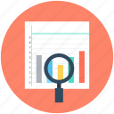 analytics, infographic, magnifier, search graph, search report