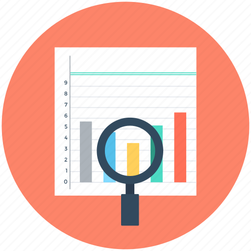 Analytics, infographic, magnifier, search graph, search report icon - Download on Iconfinder