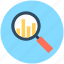 analytics, infographic, magnifier, magnifying lens, search graph 