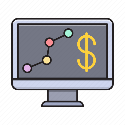 Analytics, dollar, graph, online, screen icon - Download on Iconfinder