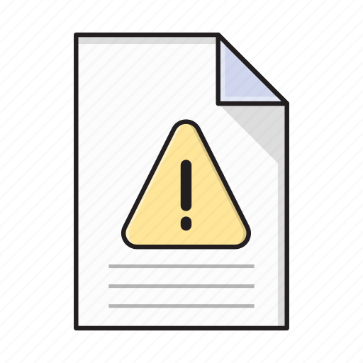 Alert, caution, document, file, warning icon - Download on Iconfinder