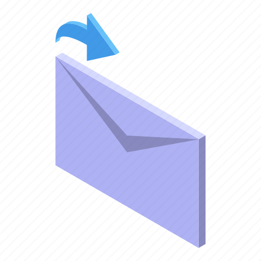 Repost, mail, isometric icon - Download on Iconfinder