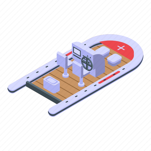 Power, rescue, boat, isometric icon - Download on Iconfinder