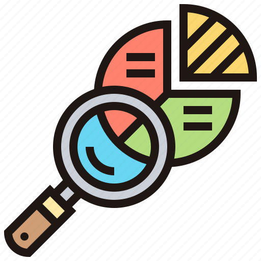 Chart, examine, lens, magnifying, research icon - Download on Iconfinder