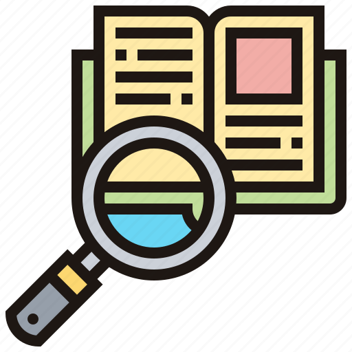 Article, literature, magnifying, review, study icon - Download on Iconfinder
