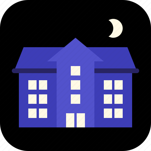 Apartments, crescent, moon, night icon - Download on Iconfinder