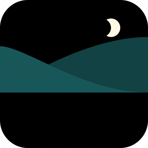 Crescent, hills, moon, night icon - Download on Iconfinder