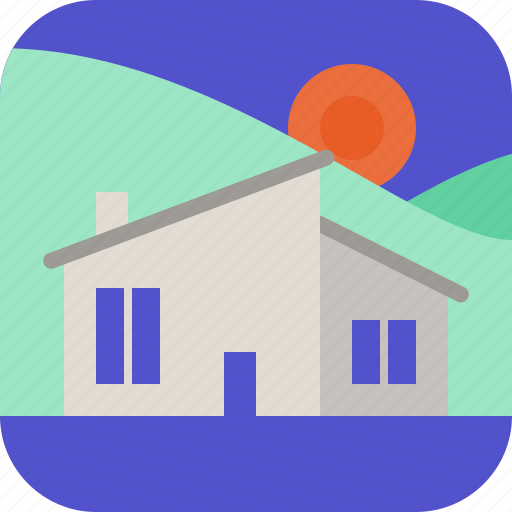 Hills, house, property, sunset icon - Download on Iconfinder