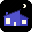 house, moon, night, property