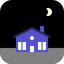 house, moon, night, window