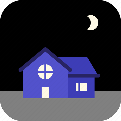 Circular, house, large, moon, night, real estate, window icon - Download on Iconfinder