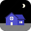 circular, house, large, moon, night, real estate, window 