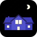 house, large, night, property
