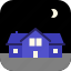 house, large, moon, night 