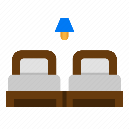 Bed, furniture, household, lamp, twin icon - Download on Iconfinder
