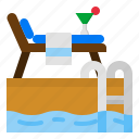 chair, ladder, pool, swimming, water